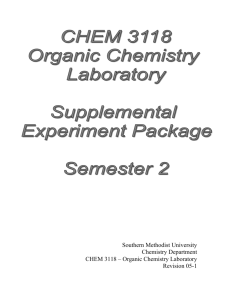 Southern Methodist University Chemistry Department CHEM 3118