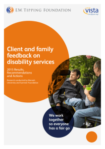 Client and family feedback on disability services