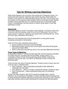 CCNE toolkit 4 Tips for Writing Learning Objectives