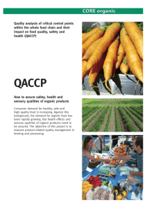 Quality analysis of critical control points within the whole food chain