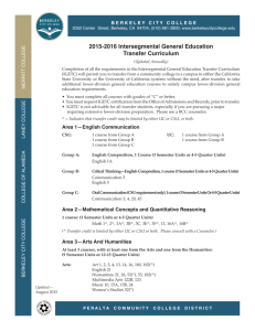 IGETC Requirements - Berkeley City College
