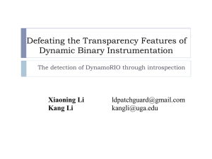 Defeating the Transparency Features of Dynamic Binary