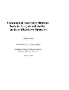 Separation of Azeotropic Mixtures: Tools for Analysis and