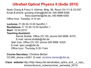 Lecture 1 - Ultrafast Optics and X-Rays Division