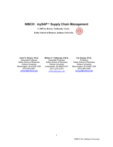 NIBCO: mySAP Supply Chain Management