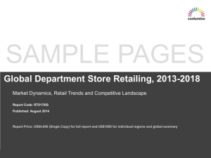 Global Department Store Retailing, 2013-2018