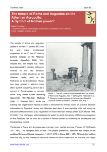 The temple of Roma and Augustus on the Athenian Acropolis: A