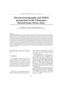 Electrical tomography and TDEM prospection in the Chianciano