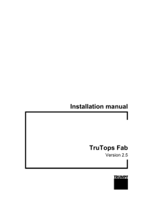 Installation manual TruTops Fab
