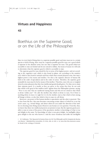 Boethius on the Supreme Good, or on the Life of