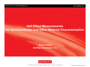 Keithley capability for Hall Effect measurements