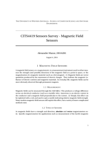 Magnetic Field Sensors - The University of Western Australia