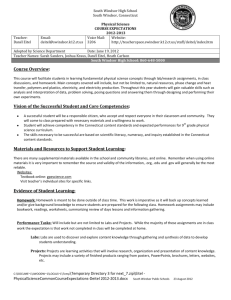 Course Overview - South Windsor Public Schools