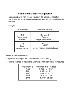Non-stoichiometric compounds