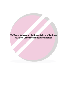 McMaster University - DeGroote School of Business DeGroote