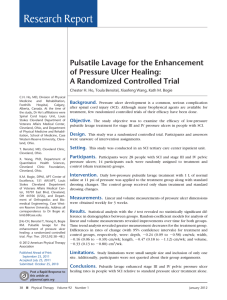 Pulsatile Lavage for the Enhancement of Pressure Ulcer Healing