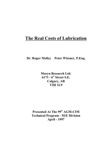 The Real Costs of Lubrication