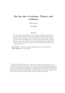 On the size of nations: Theory and evidence