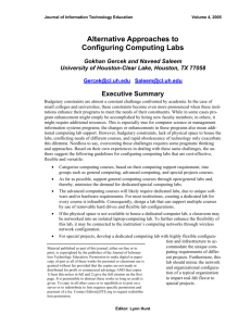 Alternative Approaches to Configuring Computing Labs