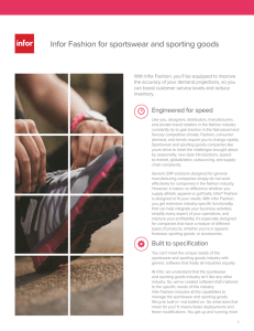 Icon Infor Fashion for sportswear and sporting goods