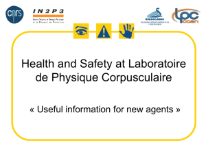 Health and safety register - Laboratoire de physique corpusculaire