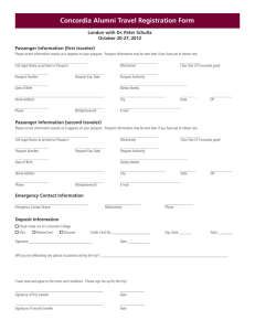 Concordia Alumni Travel Registration Form