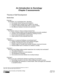 An Introduction to Sociology Chapter 5 assessments