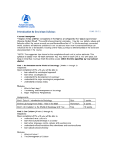 Introduction to Sociology Syllabus