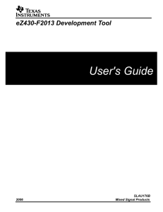 eZ430-F2013 Development Tool User's Guide