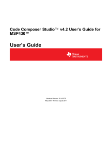 Code Composer Studio v4.2 for MSP430(tm) User's Guide