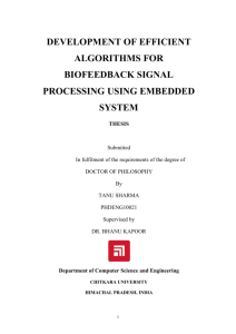 development of algorithm biofeedback processing using