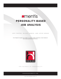 personality-based job analysis