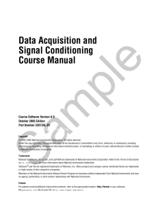Data Acquisition and Signal Conditioning Course Manual