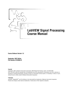 LabVIEW Signal Processing Course Manual