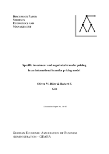 Specific investment and negotiated transfer pricing in an