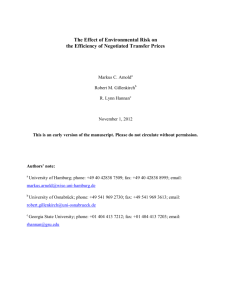 The Effect of Environmental Risk on the Efficiency of Negotiated