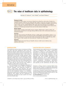 The value of healthcare data in ophthalmology