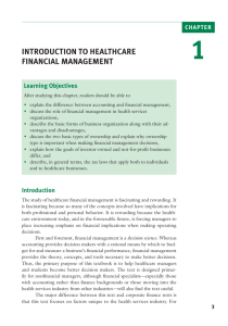 introduction to healthcare financial management