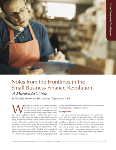 Notes from the Frontlines in the Small Business Finance Revolution: