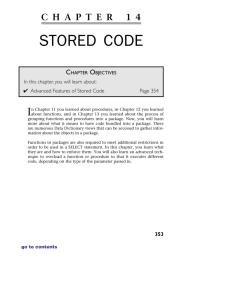 stored code - RDB Prime Engineering