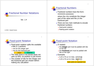 Fractional Number Notations Fractional Numbers Fixed
