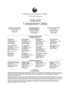 2006–2007 - Undergraduate Catalog