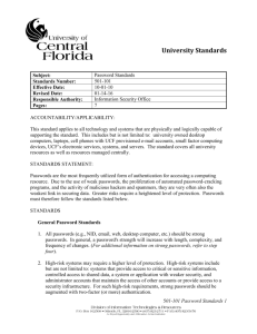 501-101 Password Standards - UCF Computer Services