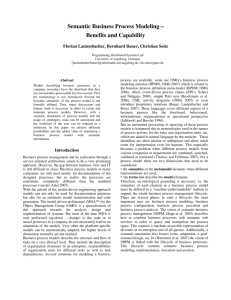 Semantic Business Process Modeling