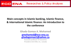 Main concepts in Islamic banking, Islamic finance - ECO-ENA