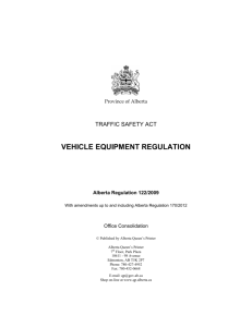 vehicle equipment regulation - Alberta Queen's Printer