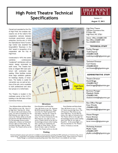 High Point Theatre Technical Specifications