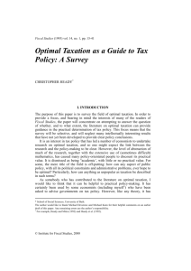 Optimal taxation as a guide to tax policy