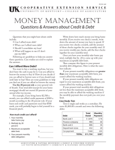 Money Management - Questions & Answers about Credit & Debt