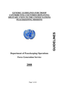 Generic Guidelines for TCCs Deploying Military Units to the UN